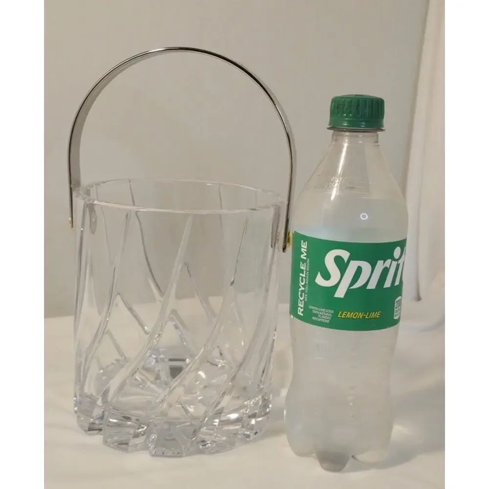 Mikasa Crystal Ice Bucket With Handle - New With Box - Never Used